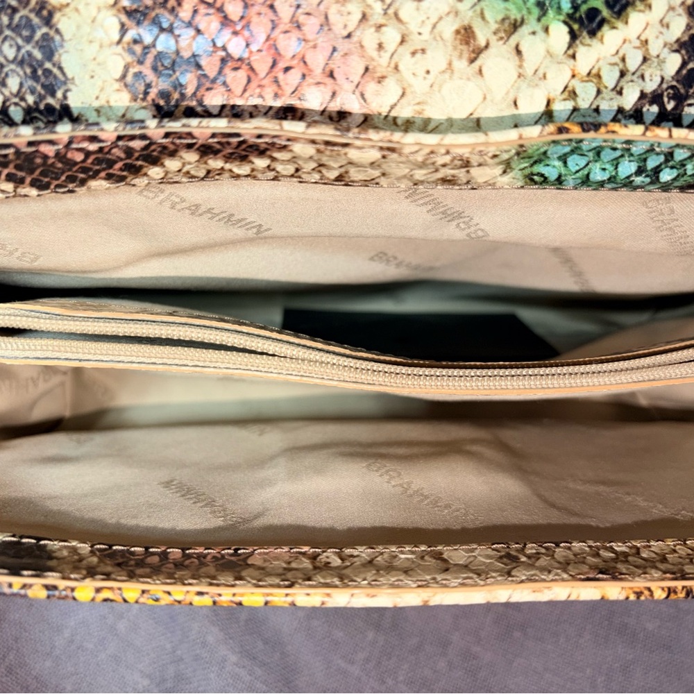 Brahmin Python-Texture Chain Shoulder Bag in Mult… - image 9